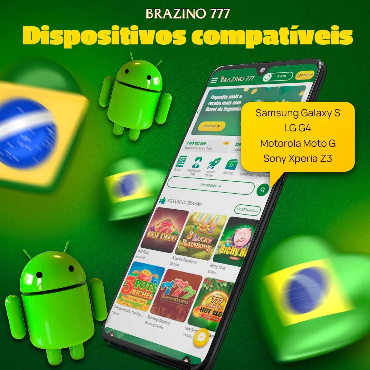 Compatibilidade do aplicativo Brazino777 com dispositivos Android