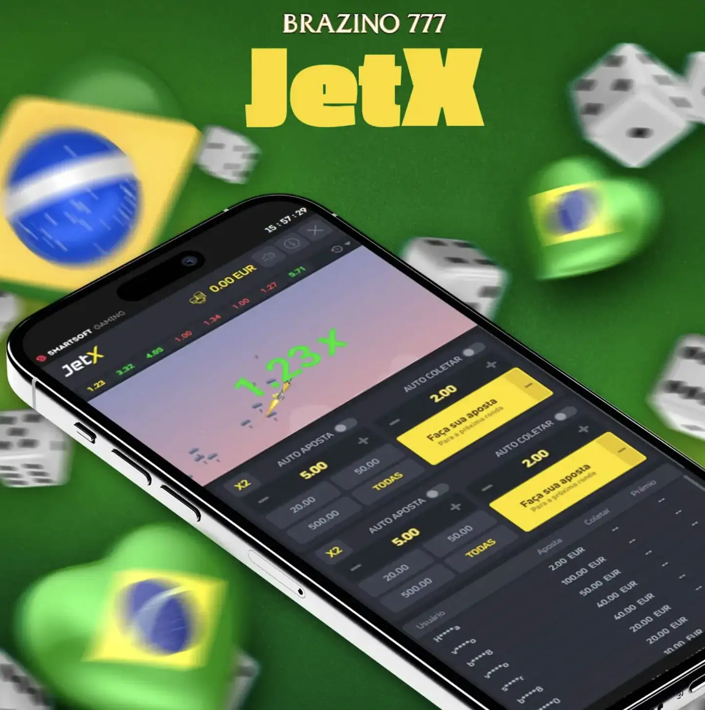 JetX no Brazino777 mobile app