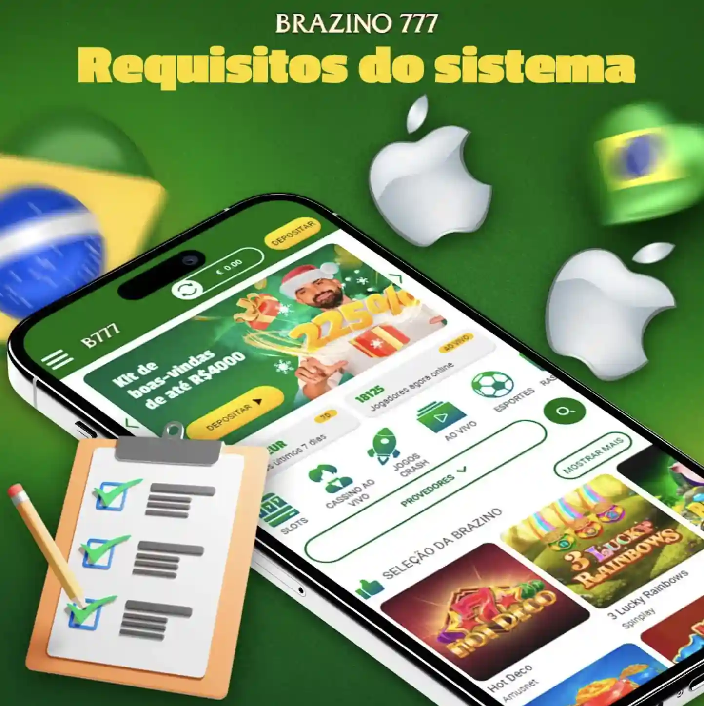 Requisitos do sistema Brazino777 atendidos